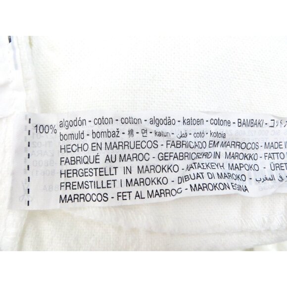 NEW! Zara Wide Leg Relaxed Fit Denim Jean Jumpsuit Fringe Detail White SZ M - Picture 10 of 10